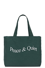Museum of Peace and Quiet Wordmark Tote Bag in Forest, view 1, click to view large image.