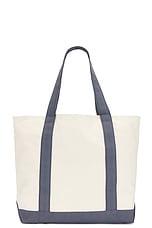 Museum of Peace and Quiet Wordmark Boat Tote in Coastal Blue, view 2, click to view large image.