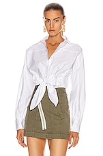 Marissa Webb Emmerson Oxford Shirt in White, view 1, click to view large image.