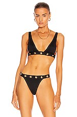 Monica Hansen Beachwear Material Girl Halter Top in Black, view 1, click to view large image.