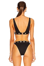 Monica Hansen Beachwear Material Girl Halter Top in Black, view 3, click to view large image.