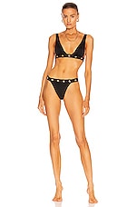 Monica Hansen Beachwear Material Girl Halter Top in Black, view 4, click to view large image.
