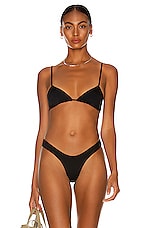 Monica Hansen Beachwear 90's Vibe Simple Demi Bra in Black, view 1, click to view large image.