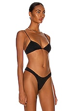 Monica Hansen Beachwear 90's Vibe Simple Demi Bra in Black, view 2, click to view large image.