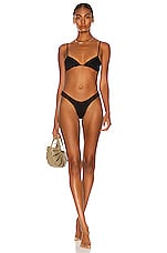 Monica Hansen Beachwear 90's Vibe Simple Demi Bra in Black, view 4, click to view large image.