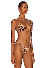 Monica Hansen Beachwear 90's Vibe Simple Demi Bra in Leopard Print, view 2, click to view large image.