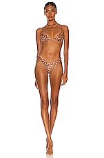 Monica Hansen Beachwear 90's Vibe Simple Demi Bra in Leopard Print, view 4, click to view large image.