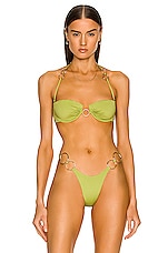 Monica Hansen Beachwear Icon Underwire Bikini Top in Green, view 1, click to view large image.