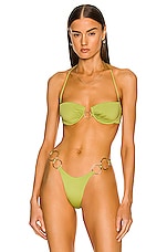 Monica Hansen Beachwear Icon Underwire Bikini Top in Green, view 2, click to view large image.