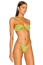 Monica Hansen Beachwear Icon Underwire Bikini Top in Green, view 3, click to view large image.