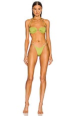 Monica Hansen Beachwear Icon Underwire Bikini Top in Green, view 5, click to view large image.