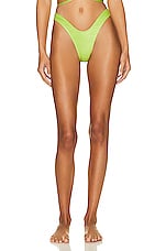 Monica Hansen Beachwear Lurex Girl U Bikini Bottom in Green Lurex, view 1, click to view large image.