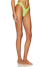 Monica Hansen Beachwear Lurex Girl U Bikini Bottom in Green Lurex, view 2, click to view large image.
