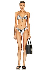 Monica Hansen Beachwear Wild Stripes V Bikini Bottom in Zebra 2, view 4, click to view large image.