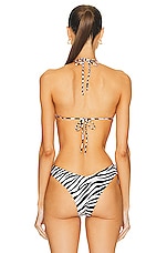 Monica Hansen Beachwear Wild Stripes Halter Bikini Top in Zebra 2, view 3, click to view large image.