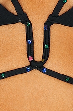 Monica Hansen Beachwear Starlight Deep U Triangle Bikini Top in Black, view 5, click to view large image.