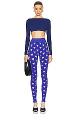 Maisie Wilen Perforated Heart Legging in Midnight, view 4, click to view large image.
