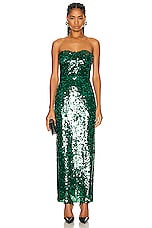 The New Arrivals by Ilkyaz Ozel Monique Strapless Dress in Vert Obscure, view 1, click to view large image.
