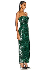 The New Arrivals by Ilkyaz Ozel Monique Strapless Dress in Vert Obscure, view 2, click to view large image.