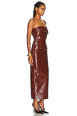 The New Arrivals by Ilkyaz Ozel Rhea Dress in Mahogany, view 2, click to view large image.