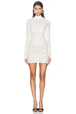 The New Arrivals by Ilkyaz Ozel Isadora Mini Dress in Milk White, view 1, click to view large image.