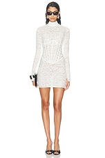 The New Arrivals by Ilkyaz Ozel Isadora Mini Dress in Milk White, view 4, click to view large image.