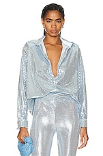 The New Arrivals by Ilkyaz Ozel Colette Shirt in Blue Sequin, view 1, click to view large image.