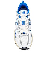 New Balance 530 in White & Blue Oasis, view 4, click to view large image.