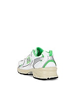 New Balance 530 in White & Palm Leaf, view 3, click to view large image.