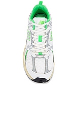 New Balance 530 in White & Palm Leaf, view 4, click to view large image.