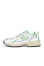 New Balance 530 in White & Palm Leaf, view 5, click to view large image.