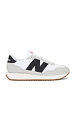 New Balance 237 in White, Brighton Grey, & Black, view 1, click to view large image.