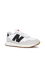 New Balance 237 in White, Brighton Grey, & Black, view 2, click to view large image.