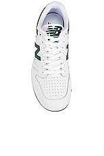 New Balance Bb480 in White, Nightwatch Green, & Light Aluminum, view 4, click to view large image.
