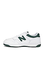 New Balance Bb480 in White, Nightwatch Green, & Light Aluminum, view 5, click to view large image.