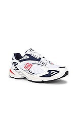 New Balance 725v1 in White, Navy, & True Red, view 2, click to view large image.