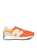 New Balance 327 in Gulf Red & Sun Glow, view 1, click to view large image.