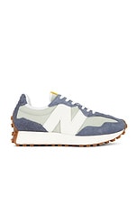 New Balance 327 in Dark Arctic Grey & Olivine, view 1, click to view large image.