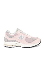 New Balance 2002r in Orb Pink, Shadow Grey, & Silver Metallic, view 1, click to view large image.