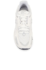 New Balance 725v1 in Sea Salt, Rain Cloud, & Metallic Silver, view 4, click to view large image.