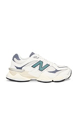 New Balance 9060 in Sea Salt, New Spruce, & Dark Arctic Grey, view 1, click to view large image.