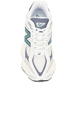 New Balance 9060 in Sea Salt, New Spruce, & Dark Arctic Grey, view 4, click to view large image.