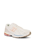 New Balance 1906r in Sea Salt, Angora, Pink Sugar, & Light Chrome Blue, view 2, click to view large image.