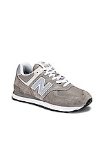 New Balance 574 Sneaker in Grey & White, view 2, click to view large image.