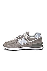 New Balance 574 Sneaker in Grey & White, view 5, click to view large image.