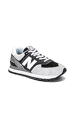 New Balance 574 Sneaker in Black, view 2, click to view large image.