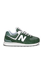 New Balance New Balance U574V2 in GREEN & WHITE, view 1, click to view large image.