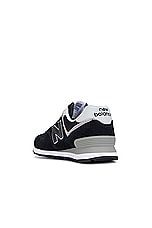 New Balance 574 Core Sneaker in Black & White, view 3, click to view large image.