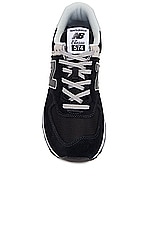 New Balance 574 Core Sneaker in Black & White, view 4, click to view large image.