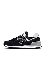 New Balance 574 Core Sneaker in Black & White, view 5, click to view large image.